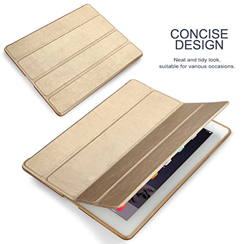 Hülle für iPad 2 / iPad 3 / iPad 4 CICMOD® Smartcover Case Tasche Schutzhülle Etui Auto Aufwachen/Schlaf Funktion mit Multi Ständer und Anti-Stoß weiche TPU Rückseite (Gold) - 3