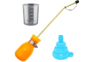 BITEYI Dispensador Aplicador de Insecticida en Polvo Antiinsectos Alimañas,Bombilla Tierra de Diatomeas Plumero Pulverizador (Naranja)