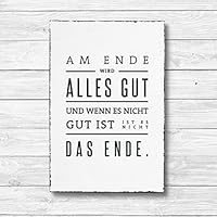 Am Ende wird alles gut - Dekoschild Wandschild Holz Deko Wand Schild 20x30cm Holzdeko Holzbild Geschenk Mitbringsel Geburtstag