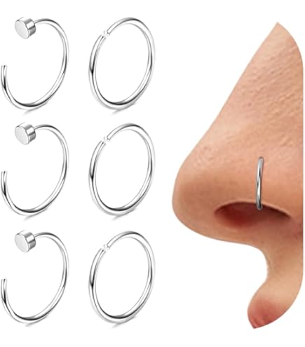 Donne Finte Piercing Al Naso Cerchio Setto Non Penetrante Clip Al Naso Rock Hiphoop Magnete In Acciaio Moda Punk Gioielli Per Il Corpo - Foto 4
