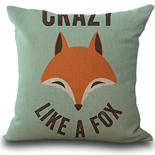 kissenbezug Kolylong® Fuchs gedruckt Kissenbezug Kissen (43cm*43cm / 16.93 * 16.93 „)Sofakissen Werfen Kissen Festkissenbezug Schlafsofa Home Decoration Hauptdekoration Sofa Büro Dekor Pillow Case (E) - 2