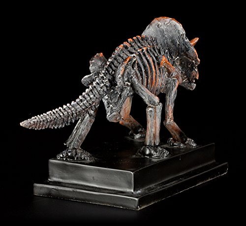 Dinosaurier Figur – Triceratops auf Sockel – Deko Skulptur - 9