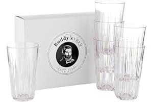 BUDDY´S BAR Buddy's Bar - Set da 6 Bicchieri in Tritan da 0,5 Litri di Alta qualità, BPA Free, Effetto Vetro Cristallo, Resistenti alla Rottura, riutilizzabili e Lavabili in lavastoviglie, 500 ml
