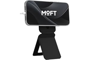 MOFT Handy Stativ Ständer, Magnetische Handy Ständer Stativ für Smartphone, MOVAS Veganes Leder Mini Stativ für iPhone 17/16/15/14/13/12 Serie mit Winkeleinstellung & Starken Magneten (Tiefes Schwarz)