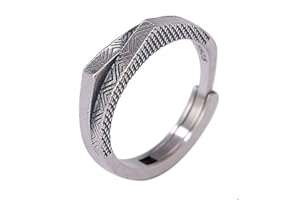 KONFEN Adjustable Rings for Men Women, Unisex Mountain Ring, Vintage Hip Pop Chunky Geometric Fidget Toe Thumb Open Single Ring Gift for Men Women Boys Jewellery Gifts