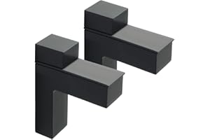 Soporte Estanteria Pared, SAYAYO Escuadras para Estanterias Metalicas Ajustable 5-30MM Espesor 2 Piezas Aleación de Zinc Negro Soporte Estante Cristal y Madera, EBL008B-2P