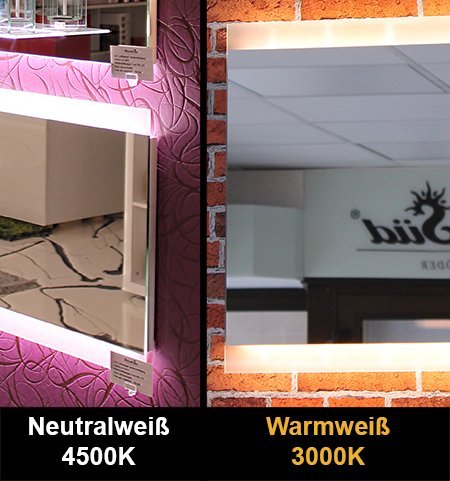 Bricode Süd Wandspiegel, Badezimemrspiegel mit LED Beleuchtung 80x60cm Tower Badspiegel warmweiß (C/96/60) - 7