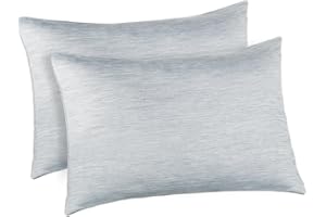 Elegear Cooling Pillowcases 2 Pack, Summer Cool Pillow Cases for Hot Sleepers, Japanese Arc-Chill Cooling Fiber Double-Sided Cushion Covers Hidden Zipper, Q-Max 0.5, Breathable and Soft, 50x75cm Gray