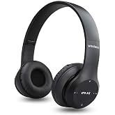 INVICTO K47 Wireless Bluetooth Headphones Over Ear with Mic (Black)