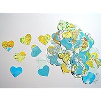 200 Confettis Coeur thème voyage (fait à la main)