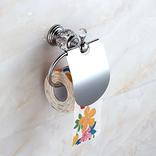 Beelee BA5210C Moderne Luxus Kristall Wandmontierte Toilettenpapierhalter mit Deckel, Chrom - 7
