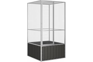 Hommdiy Vogelkäfig Anthrazit 111x107x211.5 cm Verzinkter Stahl