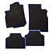 Produktbild CarFashion 243943 Calypso Blau C03, Auto Fussmatte in schwarz, Automatten, schwarzer Trittschutz, blaue Hochglanz Kettelung, Auto Fussmatten Set ohne Mattenhalter