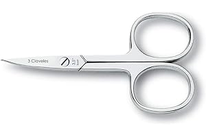 3 Claveles Tijera Para Uñas, Curvas, Acero Carbono, 3.5", color Gris, 35 g