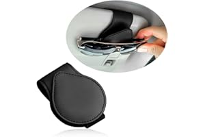 GTLM Magnetischer Brillenhalter für Auto,PU Leder Sonnenbrillenhalter Auto Aufbewahrung Brillen Tickets Karten & Hält Auto Ordentlich,Universal Auto Zubehör Innenraum Frauen (Schwarz)