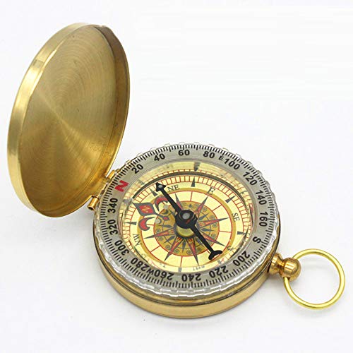 Baanuse Boussole de Poche, Boussole en Laiton, Lumière Nocturne, pour Exploration, Camping, Escalade, Voyage