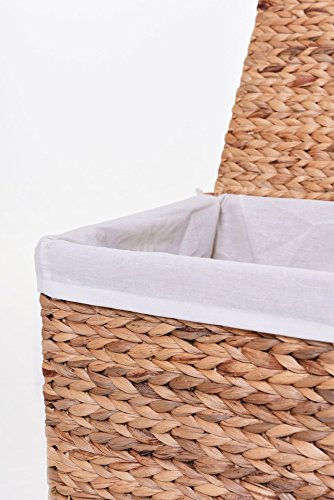 VIVANNO Eleganter Wäschekorb Wasserhyazinthe „Mia“ 53cm hoch - 4