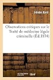Image de Observations critiques sur le Traité de médecine légale criminelle