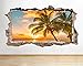 Produktbild tekkdesigns W124 Paradise Beach Palmen Wand Aufkleber 3D Poster Art Aufkleber Vinyl Zimmer (Medium (52 x 30 cm))