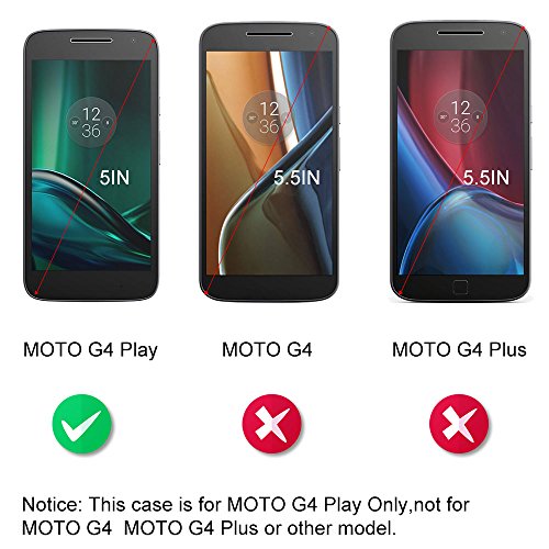 Dooki - Funda para Moto G4 Play de piel y PU giratoria con soporte y cierre tipo cartera para Motorola Moto G4 Play con compartimiento para tarjetas de cr dito Dooki - Funda para Moto G4 Play de piel y PU giratoria con soporte y cierre tipo cartera para Motorola Moto G4 Play con compartimiento para tarjetas de cr dito