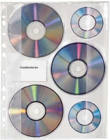 Veloflex 4359000 CD Wallet Pack of 10 A4 for 3 CDs with Closing Flap DGBM