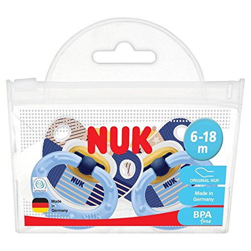 NUK Happy Kids Whale Latex Soothers (Size 2) Blue