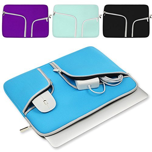 Evershop® Reißverschluss Aktenkoffer Handtaschen Hülsen Beutel Abdeckungs Fall für Macbook Air,Pro & Universal Laptop (15 Zoll,Blau) - 9