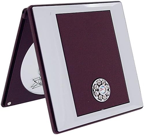 FMG Compact Mirror, Purple with True Image and 5X Magnification made with Swarovski Crystals