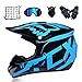 Produktbild MRDEAR Motorradhelm, Motorrad Crosshelm, Motocross Helm mit Brille (5 Stück) - Schwarz und Blau - Off Road Helm Fullface MTB Schutzhelm für Herren Damen Sicherheit Schutz,S