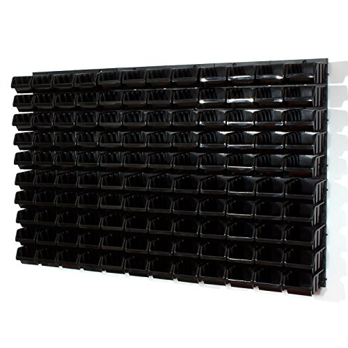 126 teiliges Wandregal Lagerregal Stapelboxen Wandplatten Schwarz POP Serie Gr. 2 Lager