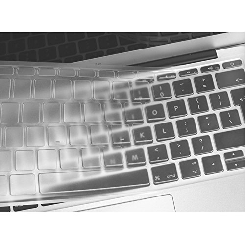 Se7enline Silikon QWERTZ Tastaturschutz (EU Deutsche Tastatur Gestaltung/Layout) für Apple MacBook 2016+ neu Pro without Multi-Touch Bar Design 13" Zoll Model A1708, Transparent-Clear