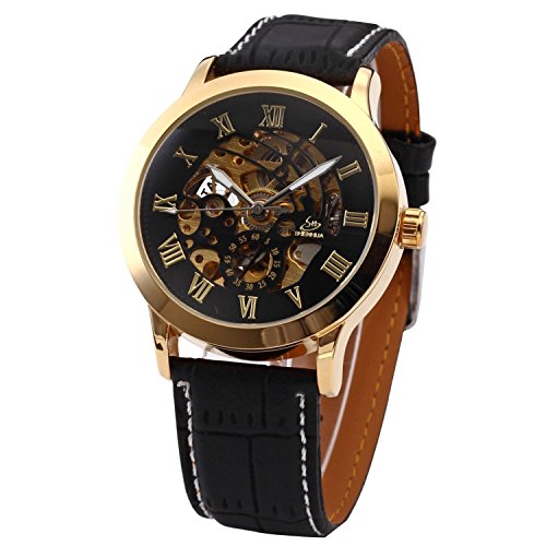 XLORDX Schwarz Skelett Elegante Klassisch mechanische Automatik Herrenuhr Armbanduhr Uhr XLORDX Schwarz Skelett Elegante Klassisch mechanische Automatik Herrenuhr Armbanduhr Uhr