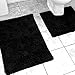 Produktbild SCHWARZ 2 STÜCK ÄGYPTISCHE BAUMWOLLE BADVORLEGER UND KLOVORLEGER SET RUTSCHFEST BADEZIMMER FLOR TEPPICH