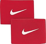 Velcro closure Nike Guard Stay II Shin Guards, Unisex, Rojo/Blanco, Talla Única