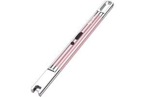 esLife Feuerzeug Elektro flammenlose Winddichte Micro-USB aufladbar mit Batterieanzeige-Aufhängehaken für Kerzen, Feuerwerk, Küche Grill, Roségold