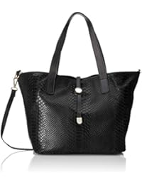 Chicca Tutto Moda CTM Borsa da Donna a Mano, Bauletto con Stampa Pitonata, 30x24x13cm, Vera Pelle 100% Made in Italy