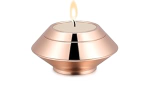 Minicremation Cremation Urn for Human Ashes Stainless Steel Candle Ash Holder Keepsake Urn for Ashes Candlestick Mini Funeral Urns for Pet Ashes (Rosegold)
