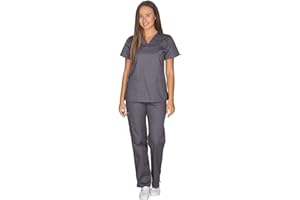 ALEZI Tenues médicales & ensembles blouses et pantalons médicaux pour femmes avec col en V et poches | Vêtement médical blouse & pantalon - Médical Scrubs lavables et durables pour femmes
