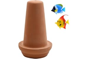 Uotyle Cône orange en céramique pour races de poissons, disques, clowns, anges, animaux aquatiques, cônes d'élevage, jeu de cache, repos de 17,8 cm
