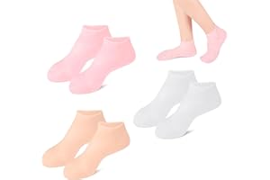 Fengyang 3Pcs Silikon Feuchtigkeitssocken, Silikon-Pediküre-Socken, Feuchtigkeitsspendende Silikonsocken, Weiche Moisturizing Silikonsocken für Füße, Spa-Gel-Socken Fußpflege