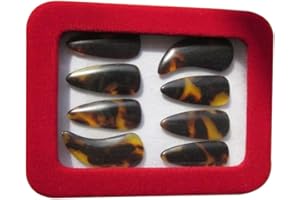 Toyvian 1 Set Zither Nail Professional Plastic Zither Groove Finger Picks Guzheng Practicing Fingernail Replacement for Kids Adults (Medium)