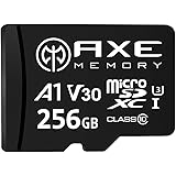 AXE 256GB MicroSDXC-Speicherkarte + SD Adapter mit A1 App Performance, V30 UHS-I U3 4K