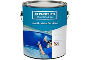 T A Paints Ltd Non-Slip Marine Boat Deck Paint Highly Durable, Anti-Slip Boat Paint - Ideal For Boats & Barges - Ideal for Wood, Metal, Concrete, Plywood & Timber (1L Black)