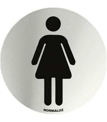 Normaluz Cartello Adesivo WC Uomo | Rotondo In Acciaio Inox | Ø 7 Cm | Segnaletica Per Bagno