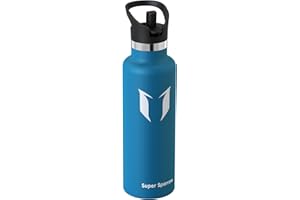 Super Sparrow Trinkflasche Edelstahl - Thermobecher - 350ml, 500ml, 750ml, 1L - Standardmund Stroh-Deckel - BPA-Frei Thermoskanne, Thermosflasche für Sport, Travel, Schule, Outdoor