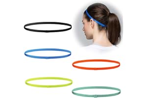 LJFEA Kinder-Sporthaarbänder, 5 Stück, elastisch, rutschfest, dünne Haarbänder für Jungen und Mädchen, Jungen-Haarbänder, Fußball, Joggen, Radfahren, Fitness