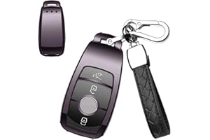 ‎HIBEYO HIBEYO Smart Autoschlüssel Hülle passt für Mercedes E Klasse Schlüsselbox Cover TPU für Benz C-Klasse S Klasse CLA GLA GLC GLK AMG Schutzhülle Schlüssel hülle Funkschlüssel Schlüsselanhänger-Schwarz