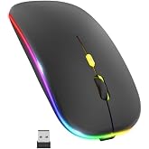 Sessiz Mouse Şarjlı Wireless + Bluetooth ve DPI Ayarlı RGB Aydınlatma Işıklı ve Işıksız Kullanımlı Kablosuz Mouse