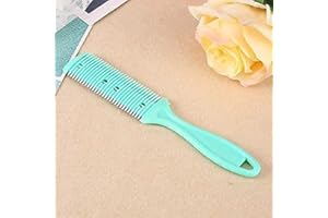 CAFOPGRILL Cortador de pelo Peine Corte lateral doble Corte de pelo Tijera Corte de pelo Peine de recorte con cuchilla de acero inoxidable Herramienta de limpieza del cabello para el cabello largo o corto (Verde