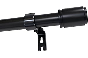 MYGOALII 70-230cm 25mm Seamless Splicing Extendable Curtain Poles for Eyelet Curtains, Metal Black Curtain Pole for Door with Adjustable Brackets and Classic Finials, Curtain Rods for Window